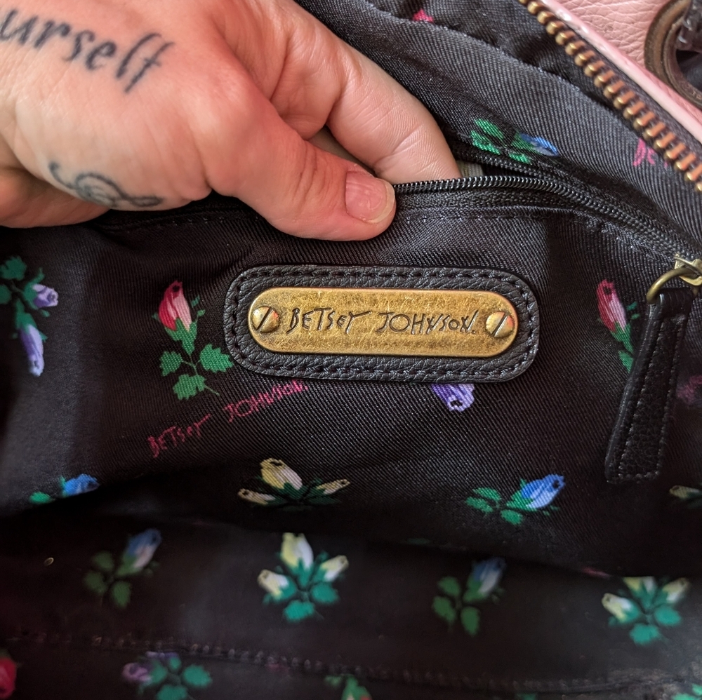 Betsey Johnson Black and White Striped Satchel - Picture 16 of 16
